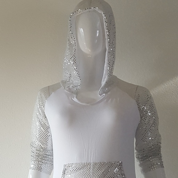 Plus-size Long Sleeve Raglan Hooded Sports Dress with Front Pouch Pocket Casual - Picture 2 of 9